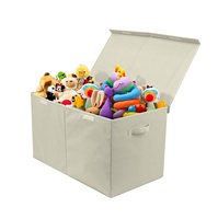Grande boîte de rangement pliable pour jouets avec couvercle rabattable, bac à jouets pour enfants