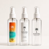 Bouteille en PET transparente vide avec étiquette personnalisée, 1 oz, 10 ml, 30 ml, 50 ml, 60 ml, 100 ml, 120 ml, flacon pulvérisateur facial hydratant tubulaire en plastique