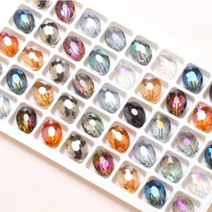 Zhubi vente en gros 9X12MM perles ovales en cristal à facettes en vrac plaqué couleurs perles <span class=keywords><strong>de</strong></span> verre en forme d'<span class=keywords><strong>oeil</strong></span> <span class=keywords><strong>de</strong></span> <span class=keywords><strong>taureau</strong></span> pour la fabrication <span class=keywords><strong>de</strong></span> bijoux - Product Image 1