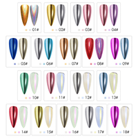 Poudre à ongles chromée double couleur 2-en-1 effet miroir, stylo pigment laser holographique professionnel pour manucure artistique
