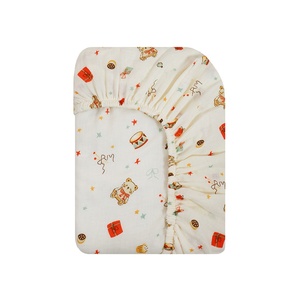 Draps-housses pour <span class=keywords><strong>berceau</strong></span> bébé imprimé ours mignon toutes saisons, 100 % coton respirant, housse de matelas pour tout-petit, personnalisable OEM pour chambre d'enfant - Product Image 5
