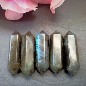 หินลาบราดอไรต์ธรรมชาติขัดเงาแบบปลายคู่ คริสตัลทาวเวอร์ แท่งคริสตัลบำบัด หินแกะสลัก ตัวอย่างแร่ธาตุสำหรับสะสม ขายส่ง - Product Image 6