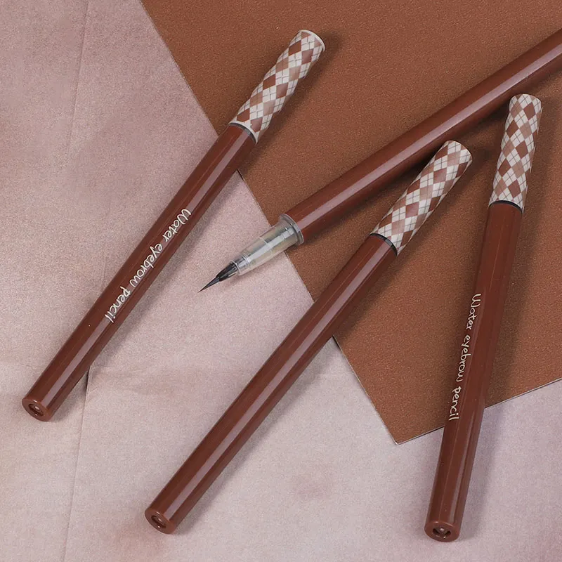 개인 상표 고품질 눈 메이크업 눈썹 펜 방수 자동 한국어 갈색 얇은 눈썹 연필