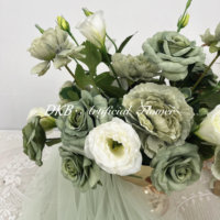 Pièce personnalisée DKB, fleurs artificielles, centre de table floral en soie rose et blanc pour la décoration de table