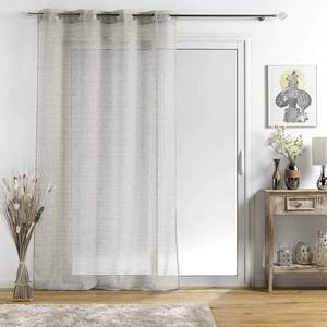 Rideau à œillets 140x280cm en tissu Sunline à fil métallique Anthracite/Doré - Product Image 1