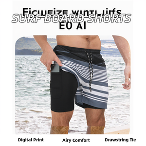 Boxers imprimés pour hommes, motif uni, impression par transfert thermique, tissu Oxford respirant, fermeture à cordon, 100 % polyester - Product Image 2