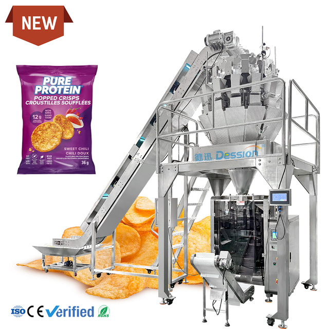 High Quality Automatic Potato Chip Pouch Weighing Packing Machine Banana Chips Snack Puffed Food Bag Packaging Machine