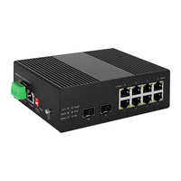 Commutateur géré industriel PoE + L2 de rail DIN de 10 ports avec 8 GE + 2SFP pour l'extérieur de télévision en circuit fermé