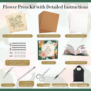 Aboofx Wooden <b>Flower</b> <b>Press</b> Art <b>Kit</b> With Tools For Drying <b>Flowers</b> And Plants Craft Gift - Product Image 3