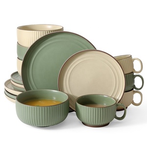 طقم أواني طعام بورسلين أدوات مائدة منزلية أطقم طاولات عشاء فاخرة نوردية بورسلين غير لامع أواني طعام - Product Image 4