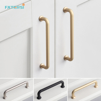 Poignée de porte d'armoire moderne simple en zinc doré Petite poignée haut de gamme de luxe pour armoire de cuisine et accès aux tiroirs