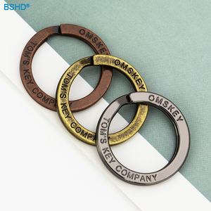定制不锈钢压花品牌标志平钥匙圈开口扣环圈钥匙圈皮革工艺DIY配件 - Product Image 3