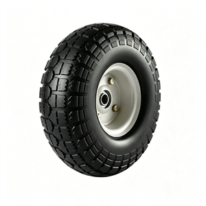 10x3.50-4 <b>Flat</b> Free Solid PU Foam Wheel Puncture Proof Rubber Wheel Metal Rim Hand <b>Trolley</b> Wheelbarrow Replacement Wheel - Product Image 1