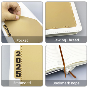 <span class=keywords><strong>2025</strong></span> biểu tượng tùy chỉnh PU Leather Bìa A5 Nhật Ký kế hoạch Tạp Chí agendas máy tính xách tay với <span class=keywords><strong>Pocket</strong></span> - Product Image 2