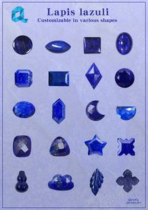 Pierre précieuse <span class=keywords><strong>Lapis</strong></span> <span class=keywords><strong>Lazuli</strong></span> naturelle de haute qualité coupe personnalisée plat Double face trèfle à quatre feuilles couleur bleue en gros - Product Image 4