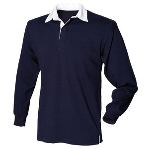 Camisa de Rugby para hombre, 100% algodón, 300gsm, con orificios laterales, puños de elastano con dobladillo de aguja doble, hombros grabados, Original - Product Image 2