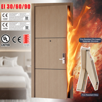 Porte en bois coupe-feu haut de gamme testée par Intertek pour la sécurité de l'auberge porte d'entrée de condo ignifuge porte coupe-feu d'auberge de luxe
