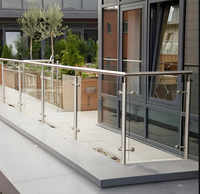 Système de balustrade en verre sans cadre moderne, profilés en aluminium et acier en U, quincaillerie de balustrade, clôture en verre de sécurité intérieure facile à installer pour appartement