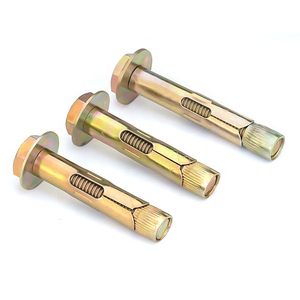 Zware stalen gele verzinkte hulsankerbout M6-M24 wandbevestiging vlakke kop gladde afwerking voor de bouw - Product Image 2