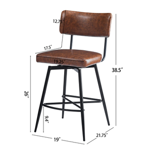 26 pollici Retro rotante sgabello da Bar 2 pezzi regolabile girevole in PU con struttura in metallo per Home Bar Cafe Mall farm Bar