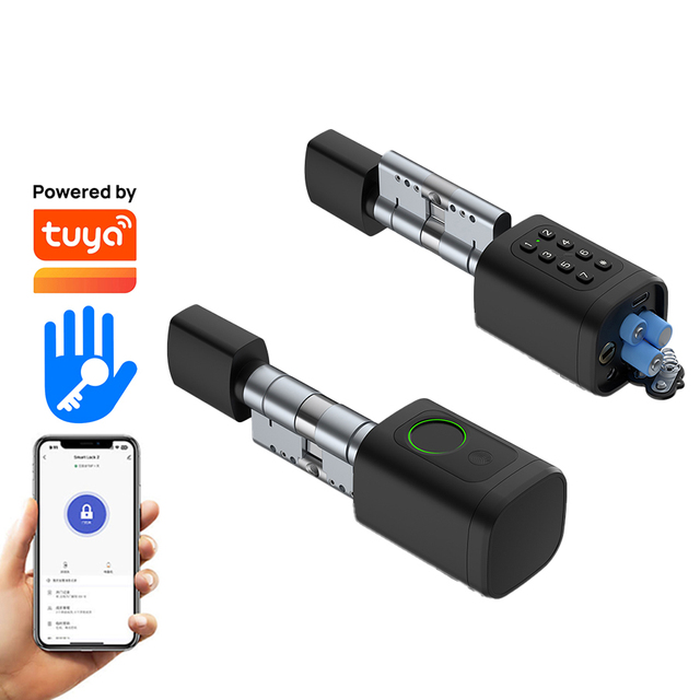 Automatic Motorized Smart Door Cylinder Lock Series for Wood Aluminum Steel Doors with TT Lock App Network Connectivity