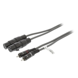 Cable estéreo 2x XLR hembra de 3 pines a 2x RCA macho de 3m para conexión de audio y video - Product Image 1