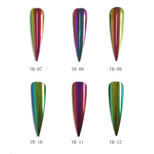 Poudre pour miroir caméléon métallique, 18 couleurs, paillettes, couleur chromée, pour vernis gel, décoration, vernis à ongles - Product Image 1