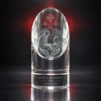 Trophée ovale en cristal K9 personnalisé Neelpure 195700, gravé au laser 3D, récompense pour l'industrie médicale, pharmaceutique et scientifique