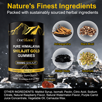 OneBotanical Pure Himalayan Shilajit Gold Resin Gummies Ashwagandha pour l'énergie et la concentration – Complément Herbal pour Adultes – Végétalien Sans Gluten