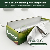FDA LFGB Certified 100% Recyclable Aluminum Foil 8011 Sustainable Plastic-Free Baking Wrap with Safe Slide Cutter for Kitchen