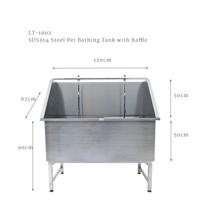 Tanque de Baño para Mascotas de Acero SUS304 LT-1602 con Deflector