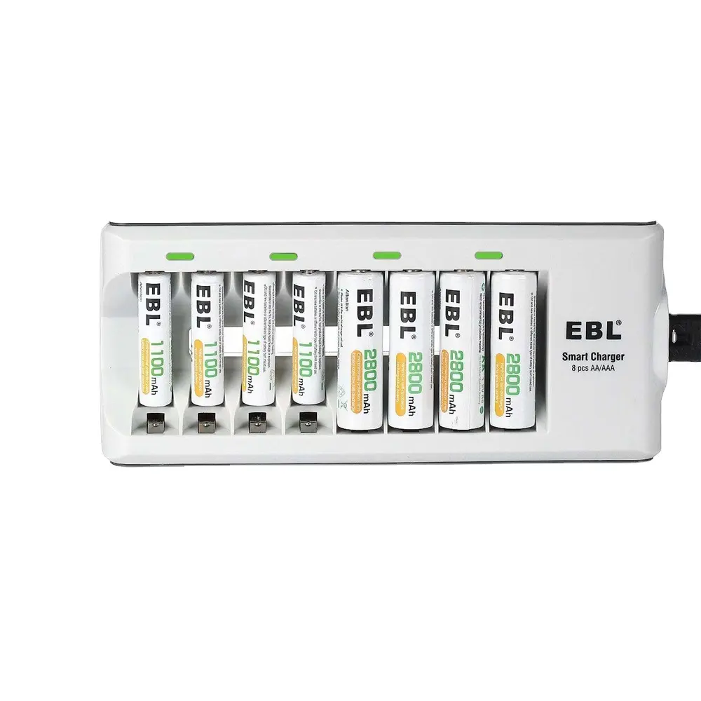 EBL 8Bay pil şarj cihazı AA 1.2v şarj edilebilir pil 2800mAh AAA şarj edilebilir piller