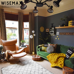 WISEMAX Đồ Nội Thất Ghế Ngồi Khách Sạn Ngả Hiện Đại Đồ Nội Thất Ghế Thư Giãn Phòng Khách Bằng Vải Da Màu Nâu Với Ghế Ottoman - Product Image 3