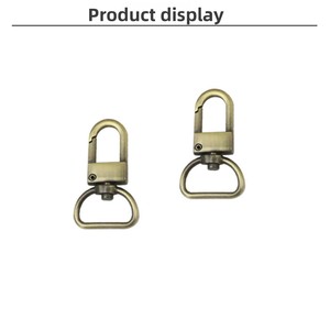Gancio e Occhiello per Borse e Abbigliamento (6 Punte, Diametro Interno 19mm) Piccolo Chiusura a Scatto in Metallo a <span class=keywords><strong>D</strong></span> in Lega di Zinco con <span class=keywords><strong>Chiave</strong></span> - Product Image 4