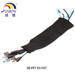Heat Shrink Braided Sleeve Protective Sleeves Heat Shrinkable PE PET Fabric High Temperature Black 10.4mpa