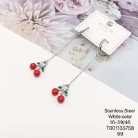 Boucles d'oreilles pendantes en acier inoxydable doré, multi-styles, fruits, fraises, cerises, mignonnes, breloques, bijoux fantaisie pour femmes, modèles 250619