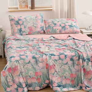 لحاف فاخر من التوليب لشخص واحد ومزدوج للتبريد في الصيف لحاف - Product Image 2