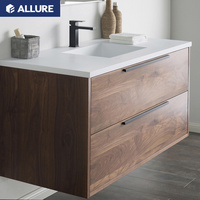 Meuble-lavabo de salle de bain en verre Allure en forme de L, liquidation chinoise, Roth