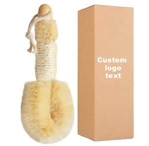 Cepillo exfoliante corporal seco de cerdas de Sisal de madera, cepillos depuradores de masaje corporal para ducha de baño para adultos - Product Image 1