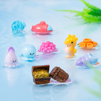 Ornements en résine polie élégante, paysage sous-marin Azure Reverie, style Coastalcore créatif, accessoires de terrarium DIY, best-seller