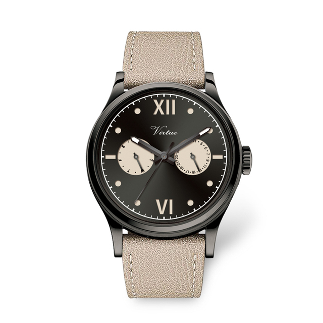 2025 Virtue 39mm Alloy Case Watch for Men Women Pointer Business Style Factory Direct Selling Quartz Leather Strap