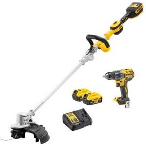 Recortadora de Césped Inalámbrica DeWalt de 18V con Taladro y Kit de Batería para el Mantenimiento del Césped - Product Image 1