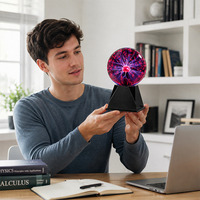 Bola de Plasma Esférica Sensible al Tacto, Embalaje Personalizado, Suministro de Fábrica, Lámpara de Plasma Estática Mágica para Decoración de Escritorio del Hogar