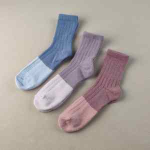 <strong>Ladies</strong> Fuzzy Crew <strong>Socks</strong> Two Tone Cushioned Slouch Super <strong>Soft</strong> Mid Calf for Home Use Custom - Product Image 4