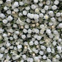 Panneaux muraux en fleurs artificielles FW1007 en soie blanche 2,4x2,4m pour mariage et Saint-Valentin, toile de fond pour photomaton, faits à la main