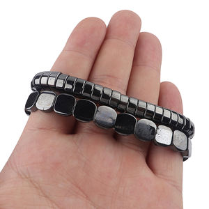 Hematita negra de alta calidad para pulsera para hombre moda onda hematita energía imán elástico <span class=keywords><strong>piedra</strong></span> con cuentas para pulsera bola - Product Image 5