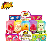 2026 Nieuwe Cartoon Aardbei-, Konijn-, Eend- en Berenvormige Gummy Lollies, 50% Sappige Inhoud, Halal Kindersnacks