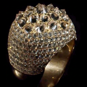 Anillo de Plata de Ley 925 con Corona de Diamantes Moissanite VVS, Chapado en Rodio, Fabricación Artesanal, Joyería Hip Hop - Product Image 1