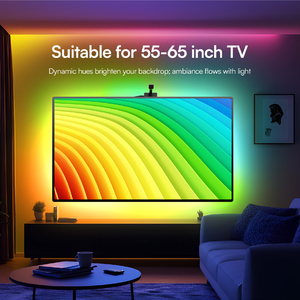 Daybetter 12.5ft Smart App Control IP20 LED Strip <b>Lights</b> with Music Sync & Dimmable for 55-65" TV Background PVC Material - Product Image 2