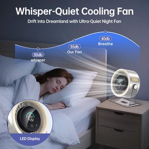Ventilateur portable rechargeable 20000 tr/min avec lumière LED, ventilateur USB avec batterie Powerbank, ventilateur de table pour le camping en extérieur - Product Image 4